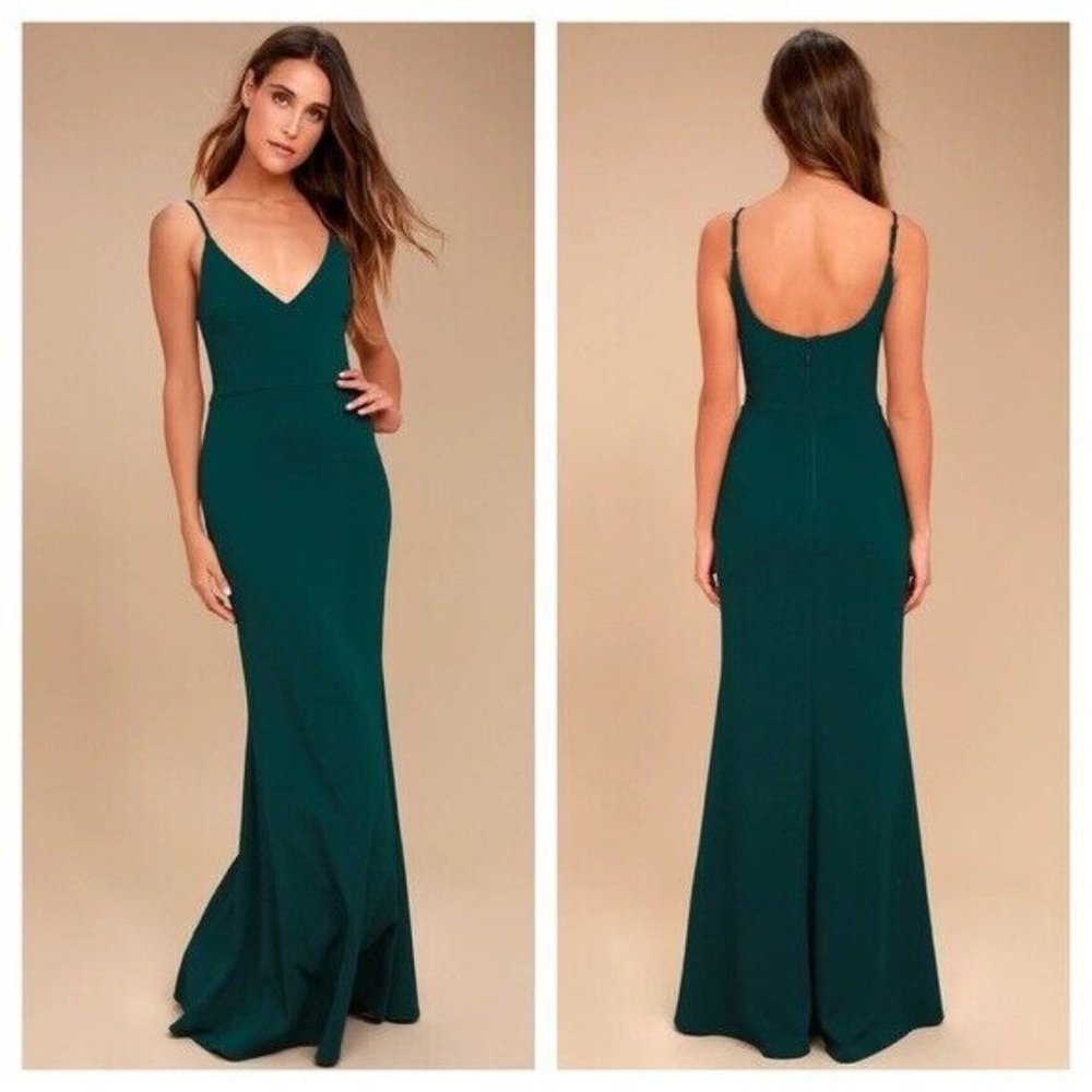 Lulu's Forest Green Mermaid Dress